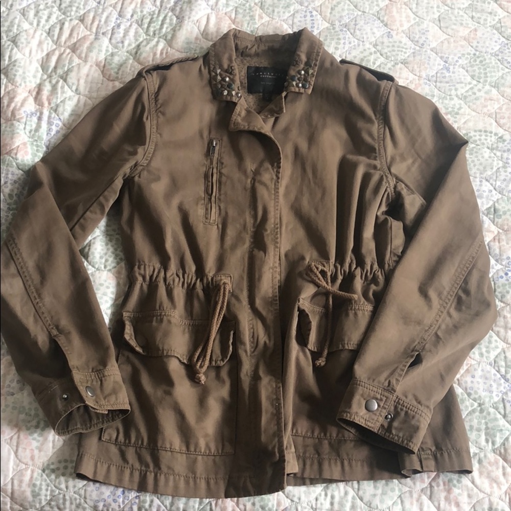 Sanctuary Twill Jacket in Olive Green